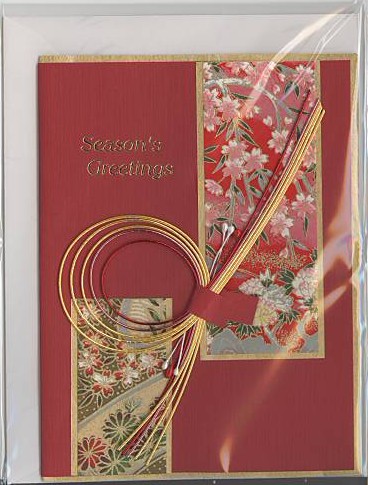 和風Season's Greetingsカード（赤）