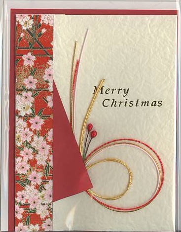 和風X'masカード（赤）